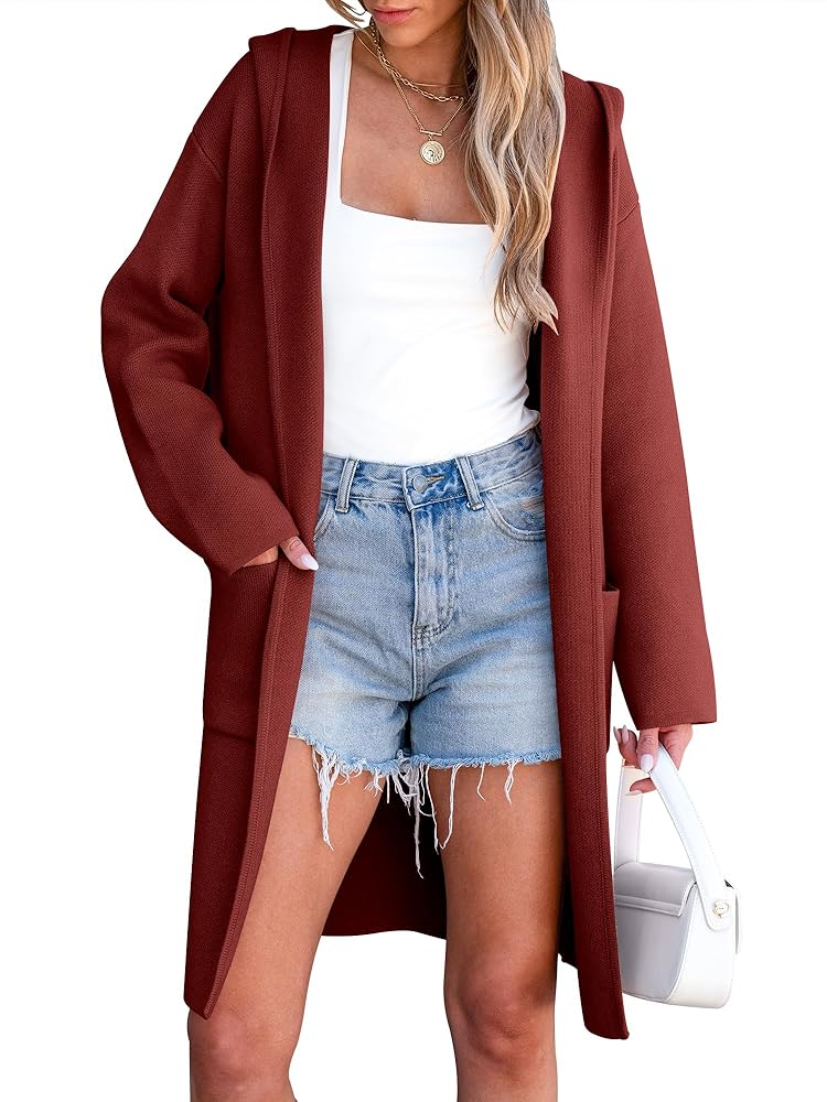 ANRABESS Womens Cardigan Sweater Oversized Coatigan Knitted